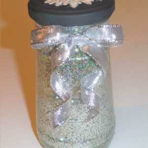 Silver glitter jar